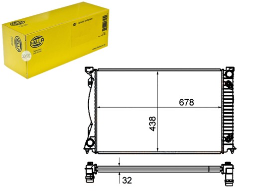 HEL8MK 376 735-011/RS7 - РАДИАТОР ДВИГАТЕЛЯ HELLA HEL, 8МК 376 735-011