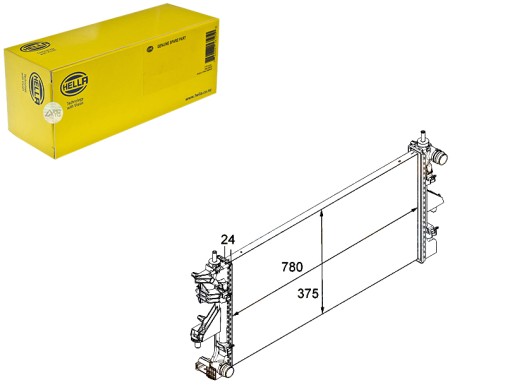 HEL8MK 376 745-034/RS7 - РАДИАТОР ДВИГАТЕЛЯ HELLA HEL, 8МК 376 745-034