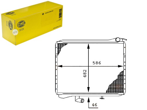 HEL8MK 376 710-001(EXT) - РАДИАТОР ДВИГАТЕЛЯ HELLA - СИСТЕМА ОХЛАЖДЕНИЯ ДВИГАТЕЛЯ