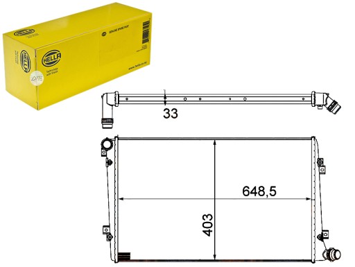 HEL8MK 376 756-701(EXT) - HELLA ENGINE RADIATOR - СИСТЕМА ОХОЛОДЖЕННЯ ДВИГУНА