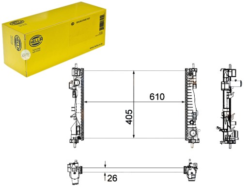 HEL8MK 376 756-241(EXT) - HELLA ENGINE RADIATOR - СИСТЕМА ОХОЛОДЖЕННЯ ДВИГУНА