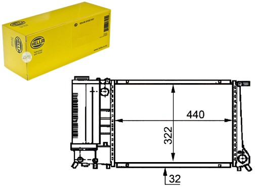 HEL8MK 376 717-464(EXT) - HELLA ENGINE RADIATOR - СИСТЕМА ОХОЛОДЖЕННЯ ДВИГУНА