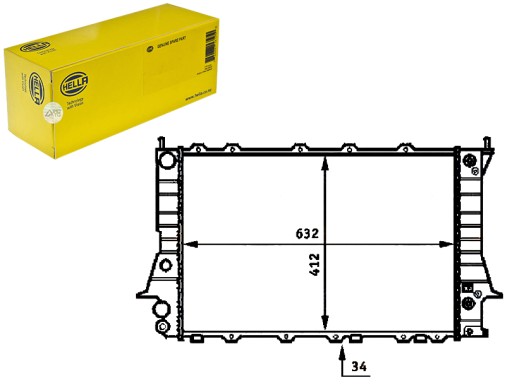 HEL8MK 376 715-081(EXT) - HELLA ENGINE RADIATOR - СИСТЕМА ОХОЛОДЖЕННЯ ДВИГУНА