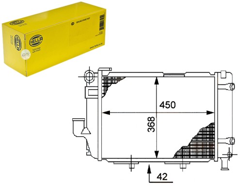 HEL8MK 376 711-364(EXT) - HELLA ENGINE RADIATOR - СИСТЕМА ОХОЛОДЖЕННЯ ДВИГУНА