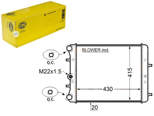 HEL8MK 376 704-601(EXT) - HELLA ENGINE RADIATOR - СИСТЕМА ОХОЛОДЖЕННЯ ДВИГУНА