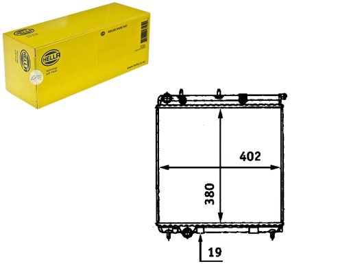 HEL8MK 376 718-634(EXT) - РАДИАТОР ДВИГАТЕЛЯ HELLA - СИСТЕМА ОХЛАЖДЕНИЯ ДВИГАТЕЛЯ