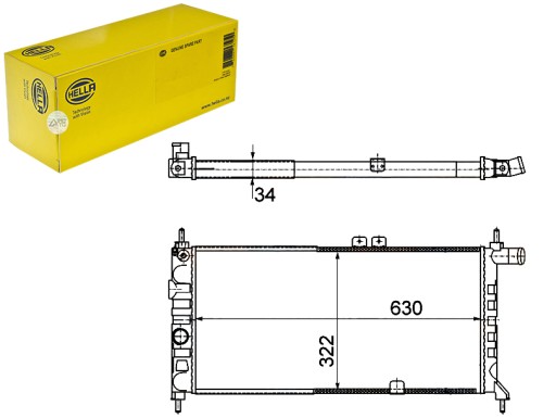 HEL8MK 376 715-751(EXT) - HELLA ENGINE RADIATOR - СИСТЕМА ОХОЛОДЖЕННЯ ДВИГУНА