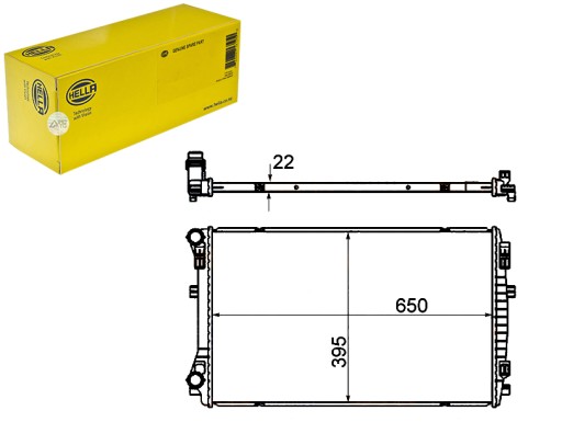 HEL8MK 376 901-374(EXT) - HELLA РАДІАТОР VW GOLF VII LEON 1.4TSI 2.0TDI 12-