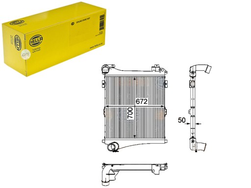 HEL8ML 376 - HELLA INTERCOOLER НАДАРЮВАЛЬНИЙ ОХОЛОДЖУВАЧ ПОВІТРЯ