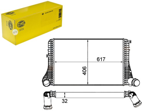 HEL8ML 376 - HELLA INTERCOOLER НАДАРЮВАЛЬНИЙ ОХОЛОДЖУВАЧ ПОВІТРЯ