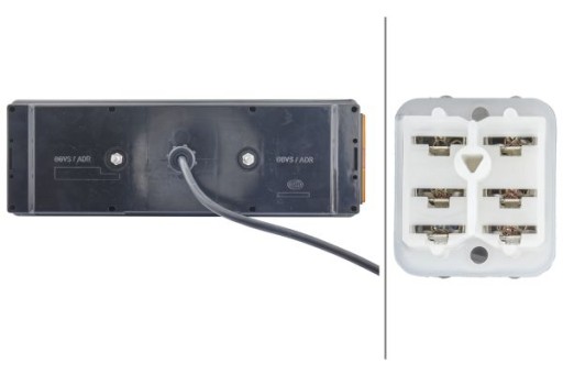 2VP 340 - Комбінація задніх ліхтарів hella l kogel, schmitz (з підставкою для номерного знака та кабелем