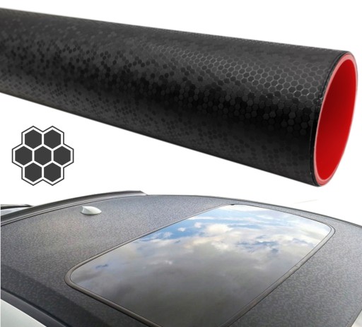 ШЕСТИГРАННИК | СОТОВАЯ ФОЛЬГА ЧЕРНАЯ 152x300см HQ CANUT КЛЕЙ