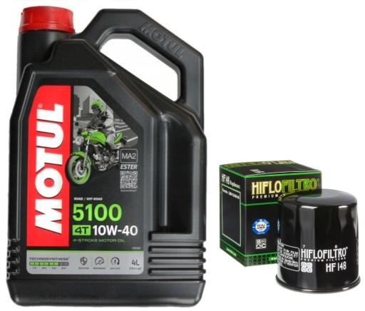 HF148 ZESTAW OLEJ MOTUL 5100 10W40 4L FILTR YAMAHA FJR1300 01-12 - HF148 МАСЛЯНЫЙ КОМПЛЕКТ MOTUL 5100 10W40 4L ФИЛЬТР YAMAHA FJR1300 01-12