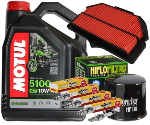 HFA3908 ZESTAW OLEJ MOTUL 5100 10W40 4L ŚWIECE FILTRY SUZUKI GSX-R600 01-03 - HFA3908 МАСЛЯНЫЙ КОМПЛЕКТ MOTUL 5100 10W40 4L ПРОБКИ ФИЛЬТРЫ SUZUKI GSX-R600 01-03