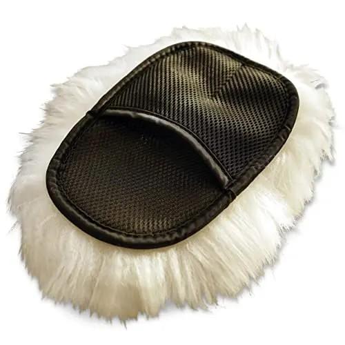 Рукавичка для миття автомобіля hirschgau з натуральної шкіри