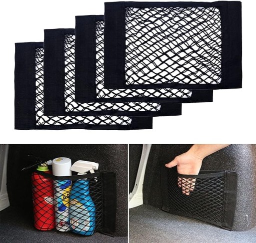 Сетка на багажник HISports, органайзер на липучке, 4 шт., 25х40 см, для автомобиля