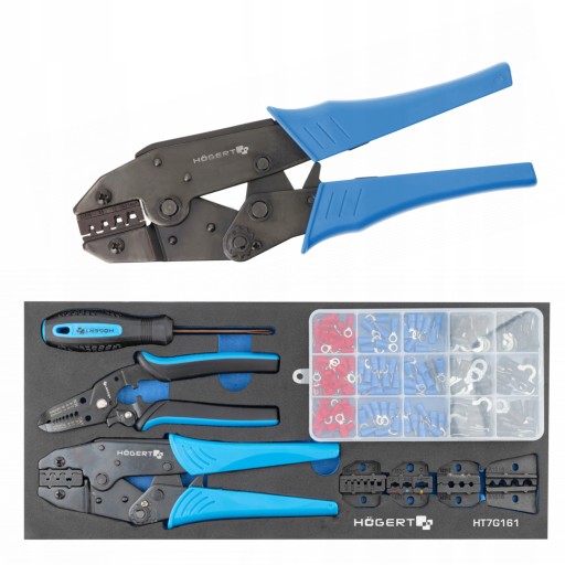 НАБІР ВСТАВОК HOEGERT ЩИПЦІ ДЛЯ КОНЕКТОРІВ 158 ШТ. HT7G161