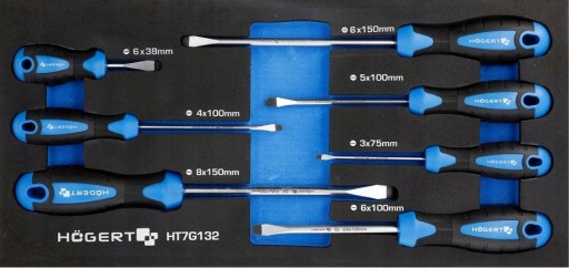 HOGERT HT7G132 набор плоских отверток 7шт.