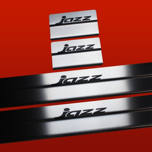 HONDA JAZZ MK3 304 Накладки на пороги з нержавіючої сталі, чорні, матові