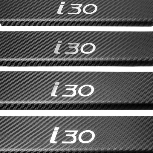 Накладки на пороги HYUNDAI I30 MK3 304 з нержавіючої сталі, покриття Carbo