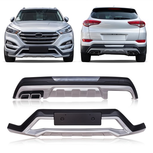 НАКЛАДКИ БАМПЕРА HYUNDAI TUCSON III TL 2015-2018 С ИМИТАЦИЕЙ ВЫХЛОПА