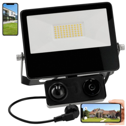 Галогенний світлодіод 50 Вт з датчиком PIR + камера 1080p