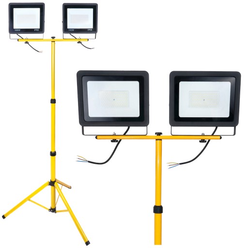 Галогенный светодиодный прожектор 2x 100 Вт + строительный штатив