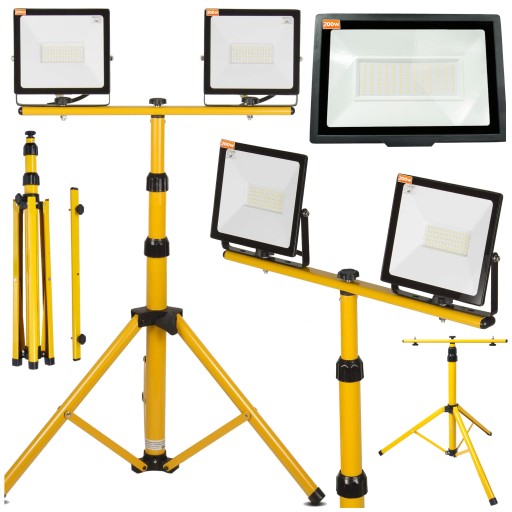 Галогенный светодиодный прожектор 2x 200 Вт + строительный штатив