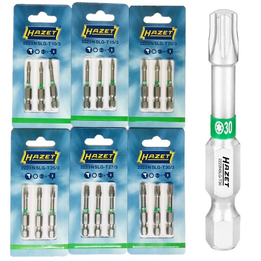 Викрутка Hazet Torx T10 T15 T20 T25 T27 T30 Довга L-50 мм