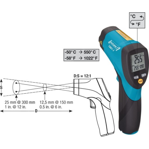 Инфракрасный термометр Hazet -50°C - 550°C