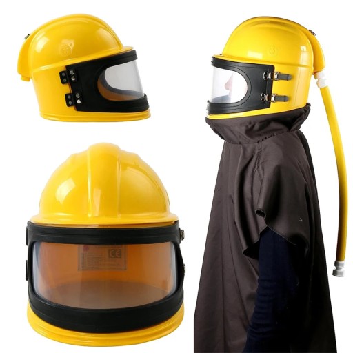 Шолом для піскоструминної обробки. Регульована маска для піскоструминної машини з вентиляцією