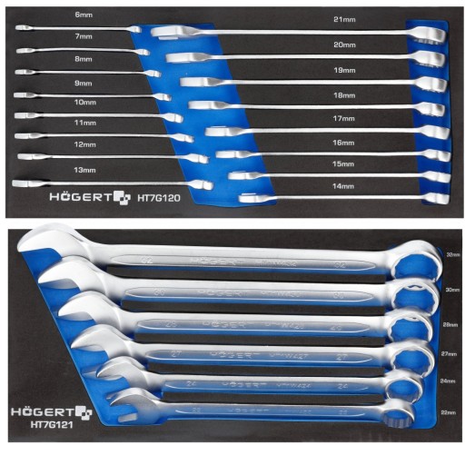 Hogert Набор рожковых ключей 22 шт. Вставка 6-32 мм.