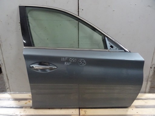 6846618433 - INFINITI Q50 ПЕРЕДНІ ПРАВІ ДВЕРІ КОЛІР RBP СІРИЙ СКЛО UK H010M4GAMA