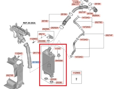 282702M300 - ИНТЕРКУЛЕР ДЛЯ KIA SORENTO/HYUNDAI SANTA FE HYBRID