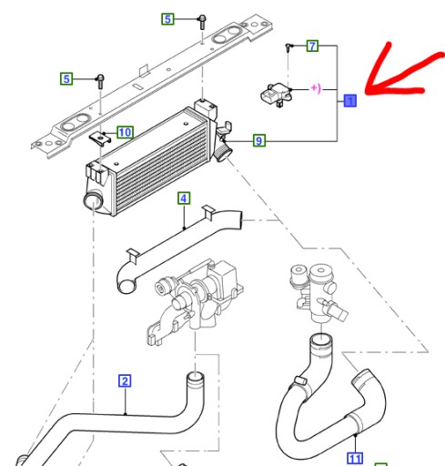 ME2C11-9L440-BB - ІНТЕРКУЛЕР FORD TRANSIT Mk5 2.0L DIESEL