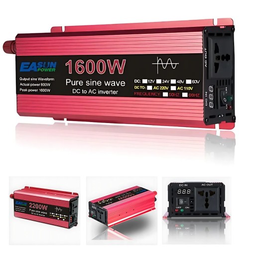 ІНВЕРТОРНИЙ КОНВЕРТЕР 12В до 230В 1600Вт SINUS PURE VOLTAGE CAR