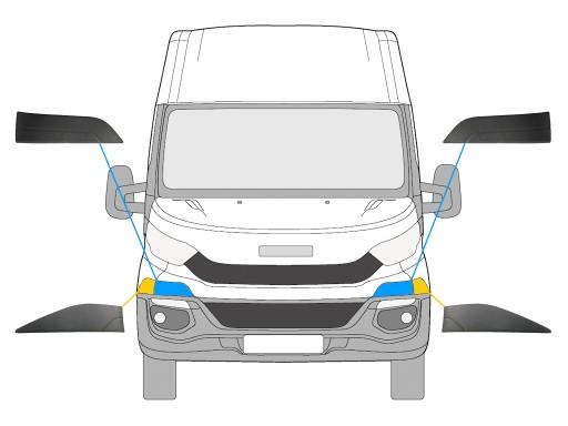 5801847132 - IVECO DAILY 14-ОРИГІНАЛЬНІ МОЛДИНГИ БАМПЕРА КРИЛО