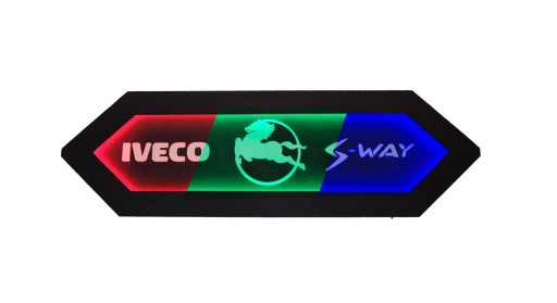 IVECO LED board 3D панель Екошкіра Логотип на задній стінці, над ліжком I03-RGB