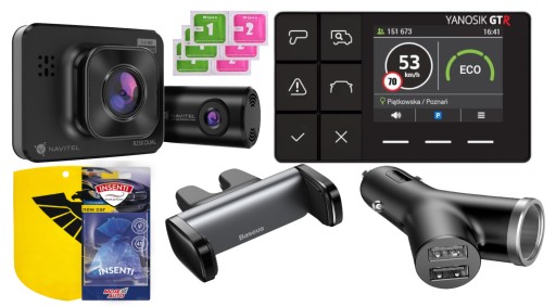 Идеальный комплект / Yanosik GTR Driver Assistant + годовая подписка + R250 Dual