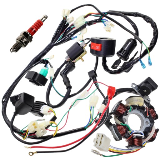 Wiązka_ATV_110/125cc_kpl - Электропроводка жгут статор катушка модуль Atv Quad 110 125 в комплекте
