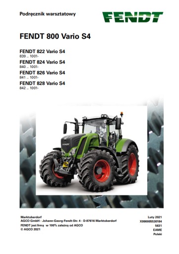 Руководство по ремонту Fendt 822/824/826/828 Vario S4