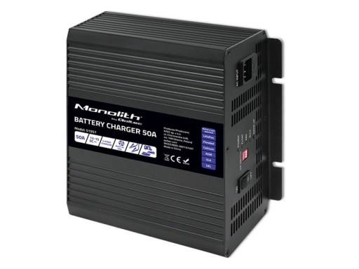 Інтелектуальний зарядний пристрій QOLTEC Monolith 51957 для LIFEPO4 AGM GEL SLA 50A 12V