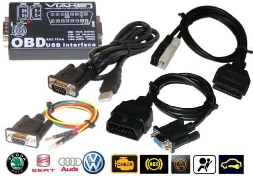 USB-діагностичний інтерфейс VAG з 2 K лініями (KKL) + OBD1 OBD2 кабелями