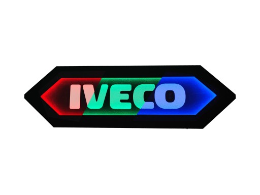 Iveco LED табло 3D панель Екошкіра Логотип на задню стінку, над ліжком I02-RGB