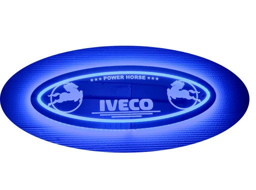 Дзеркало Iveco LED, логотип на задній стінці, над ліжком I01-BLUE