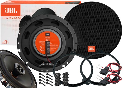 JBL 624 МОЩНЫЕ ДВУСТОРОННИЕ АВТОМОБИЛЬНЫЕ ДИНАМИКИ BMW 3 E46 ПЕРЕДНИЕ ПРОСТАВКИ