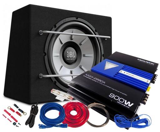 JBL КОРОБКА БАСОВАЯ ТРУБКА 1000 ВТ + УСИЛИТЕЛЬ + КАБЕЛИ