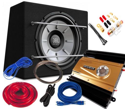 JBL КОРОБКА БАСОВА ТРУБКА 1000 ВТ + ПІДСИЛЮВАЧ + КАБЕЛІ