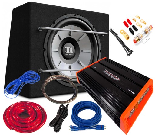 JBL BASS TUBE BOX 1000W + ПІДСИЛЮВАЧ + КАБЕЛІ