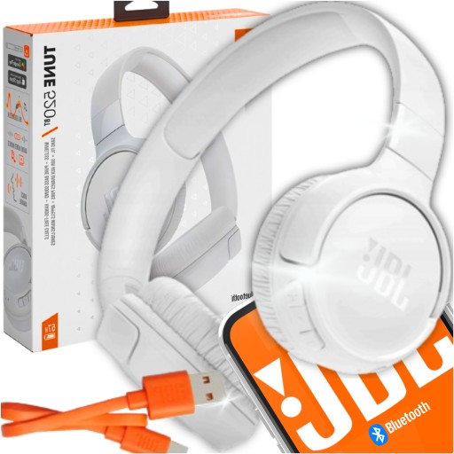 НАУШНИКИ JBL TUNE 520BT WHITE BLUETOOTH PURE BASS 57H БЕСПЛАТНО